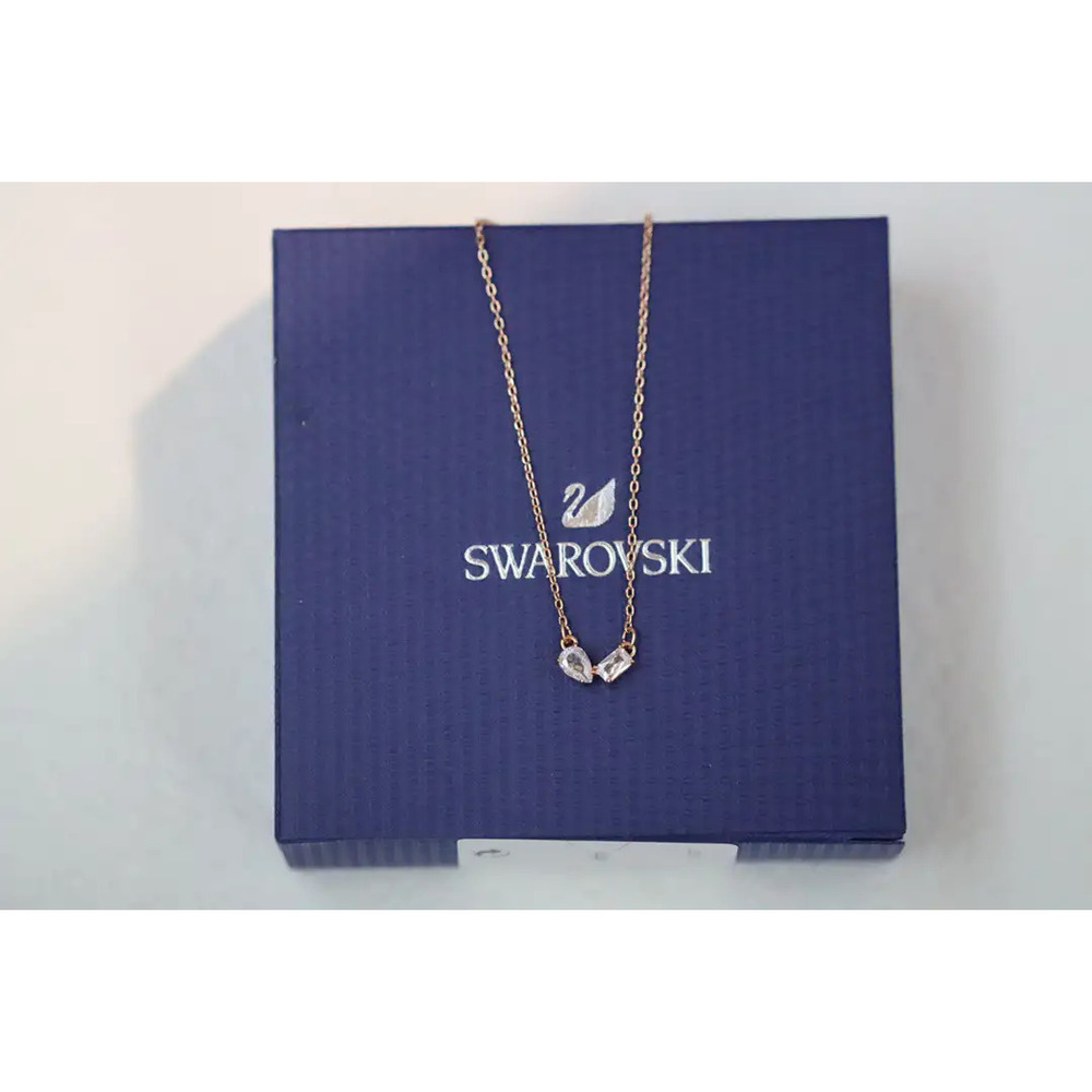 Swarovski Rose gold sugar cube clavicle necklace